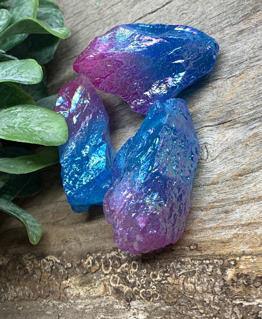 Unicorn Poop Crystal, Aura Quartz Violet & Blue (Approx. 2" - 3") 0495