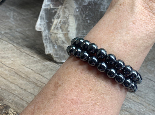 Hematite 8mm Bracelet BRC-0225