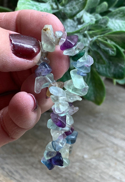 Fluorite Chip Bracelet BRC-0048