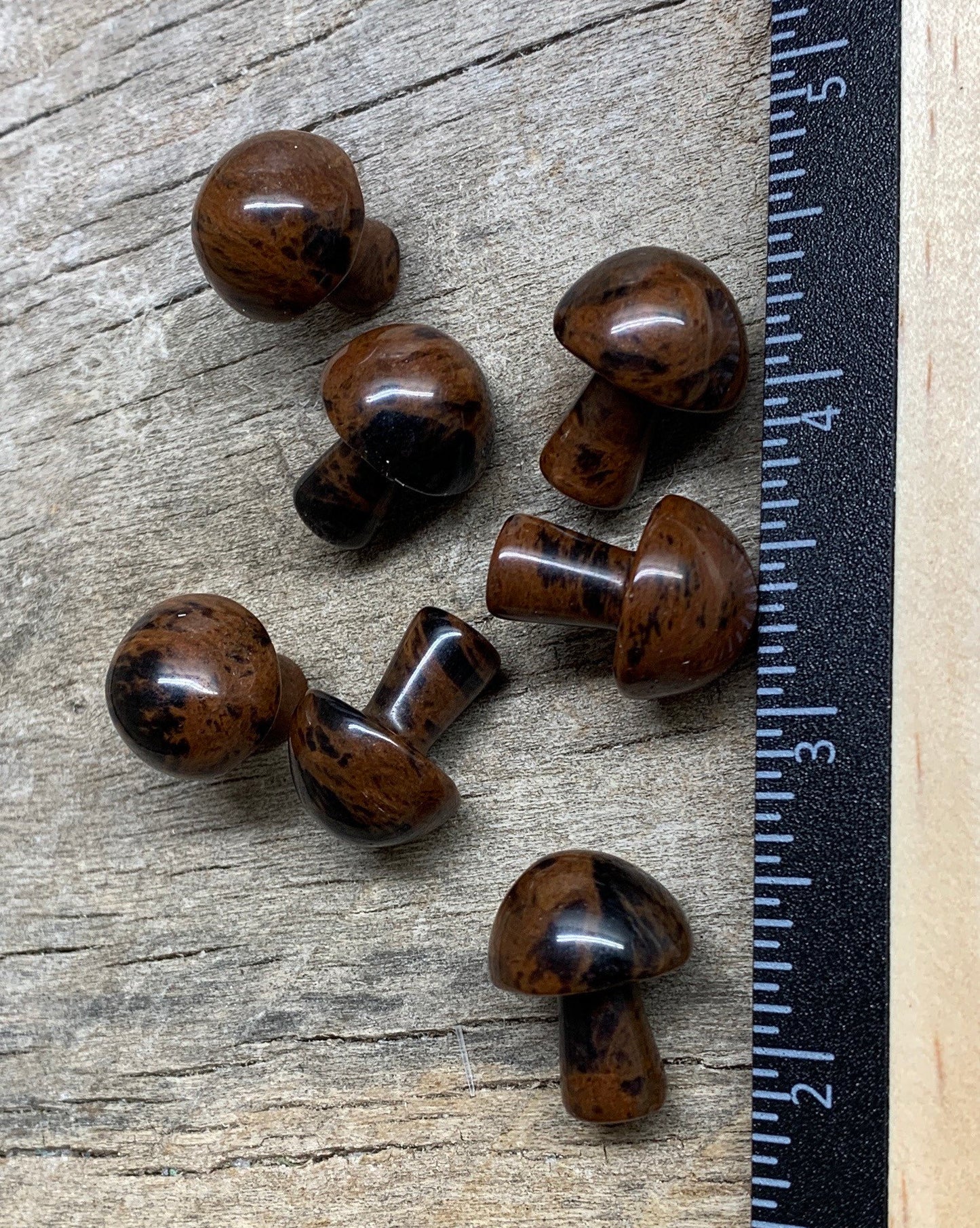 Mahogany Obsidian Mushroom (Approx. 5/8” x 3/4”) 0003