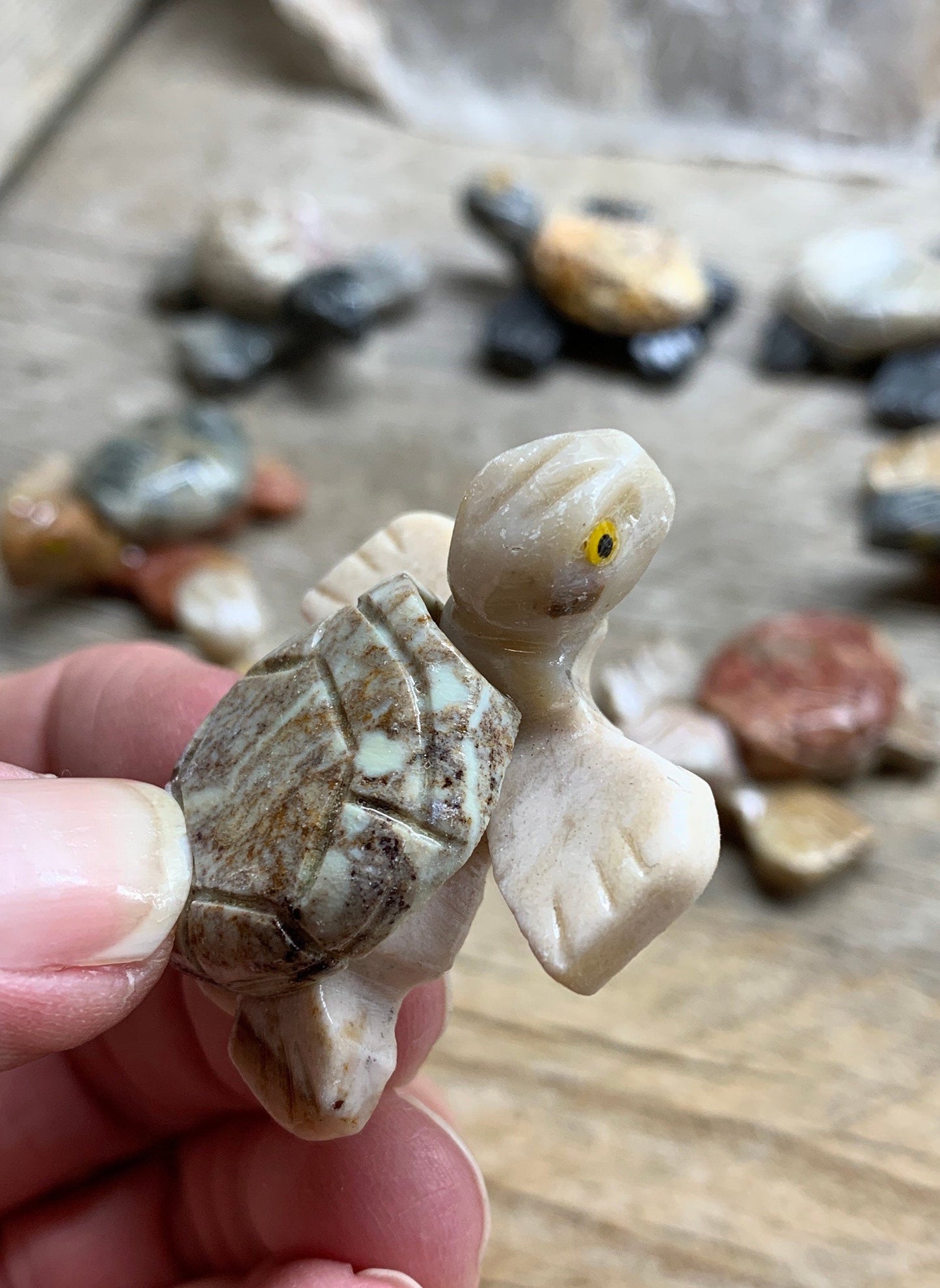 Swimming Turtle Carved Soapstone 0805