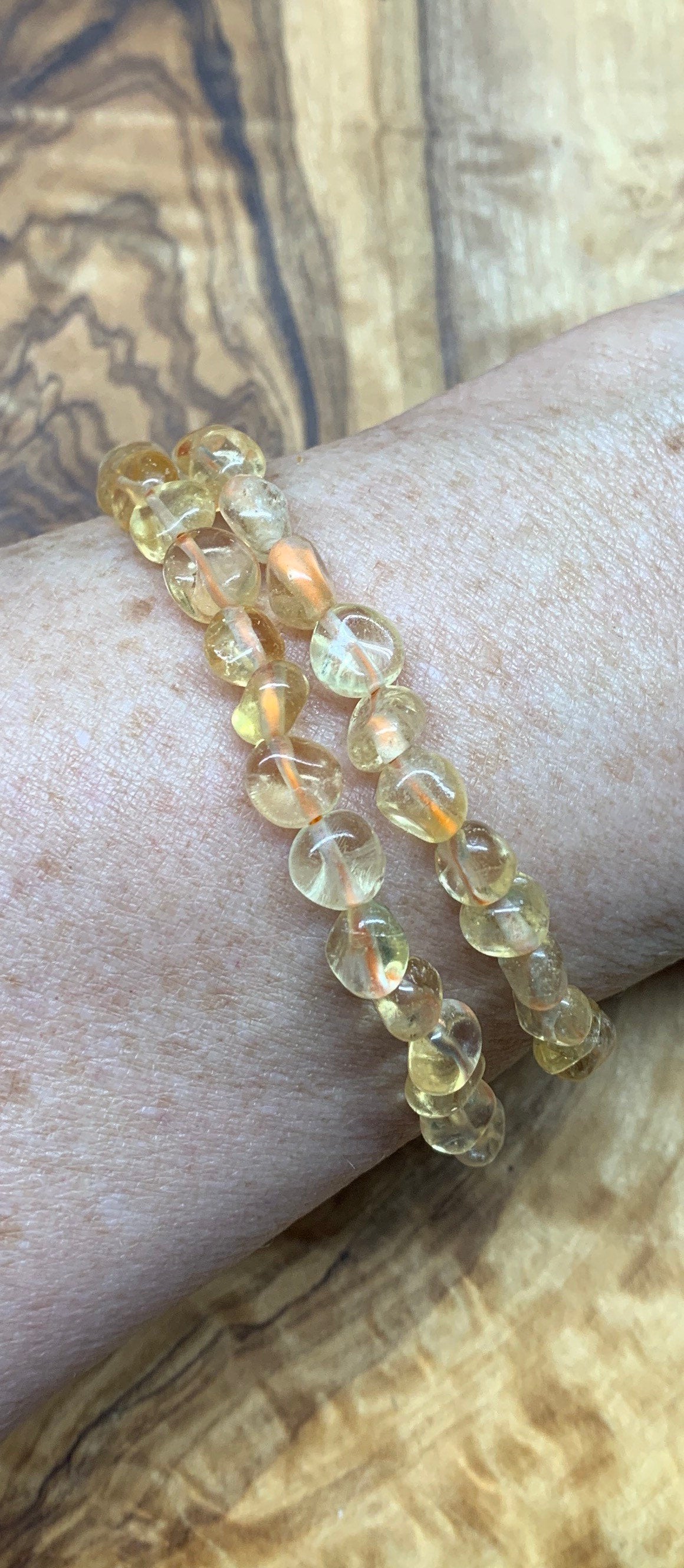 Citrine Pebble Bracelet, beautiful, stone for abundance BRC-0071