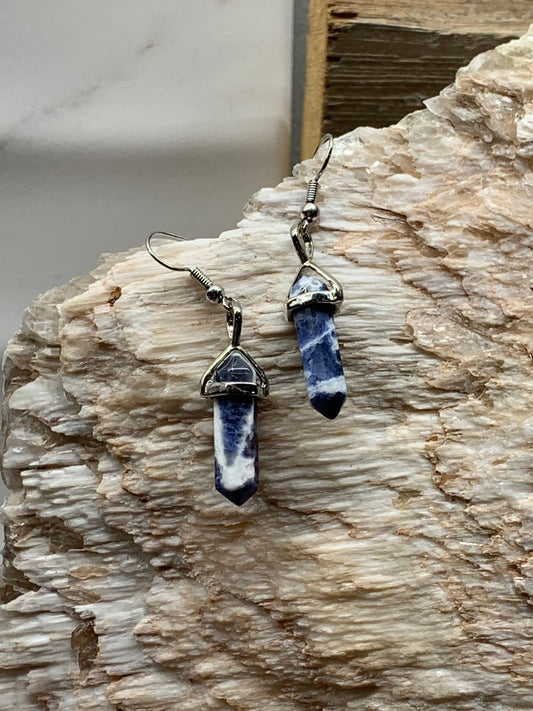 Sodalite Point Earrings EAR-0033