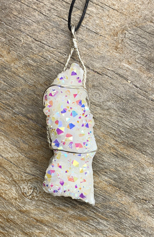 Angel Aura Quartz Wire Wrap Necklace NCK-1962