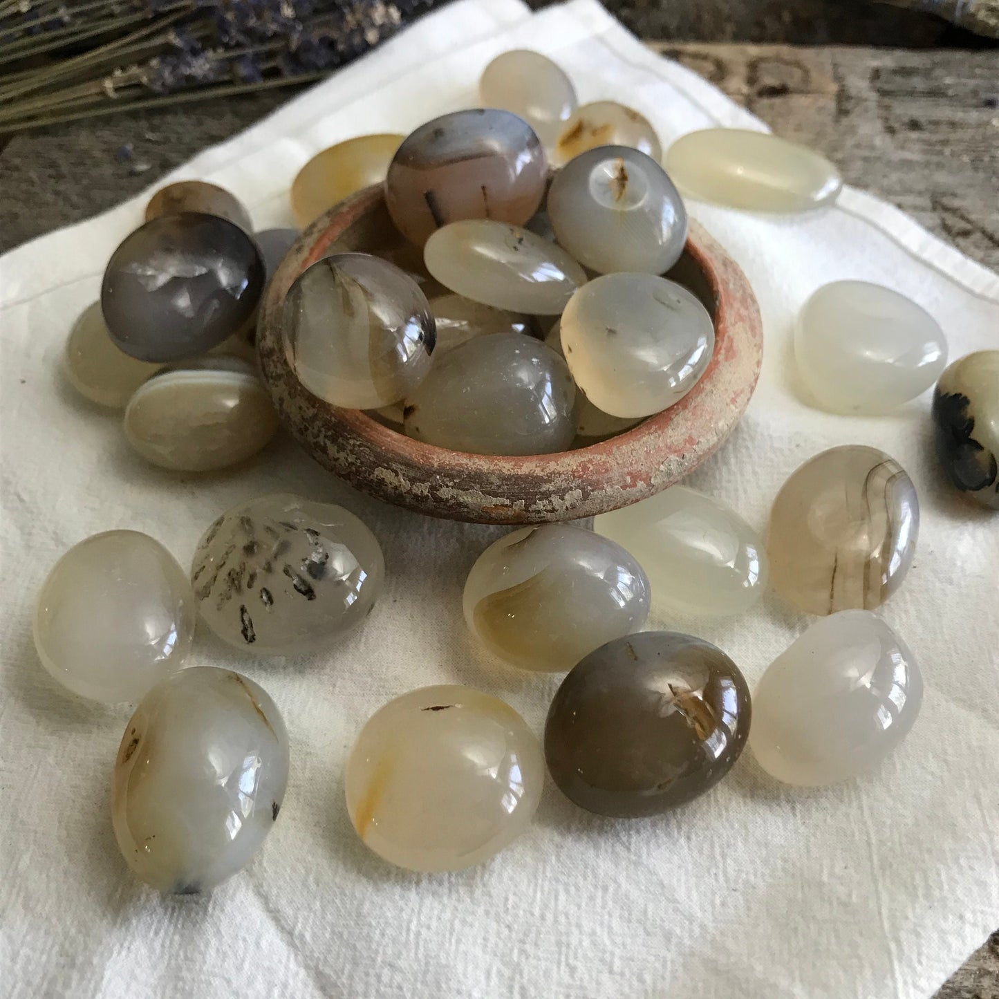 Aquatic Agate, Polished Tumbled Stone (Approx 3/4" - 1 1/4" long) BIN-1311 Polished Nurturing Stone