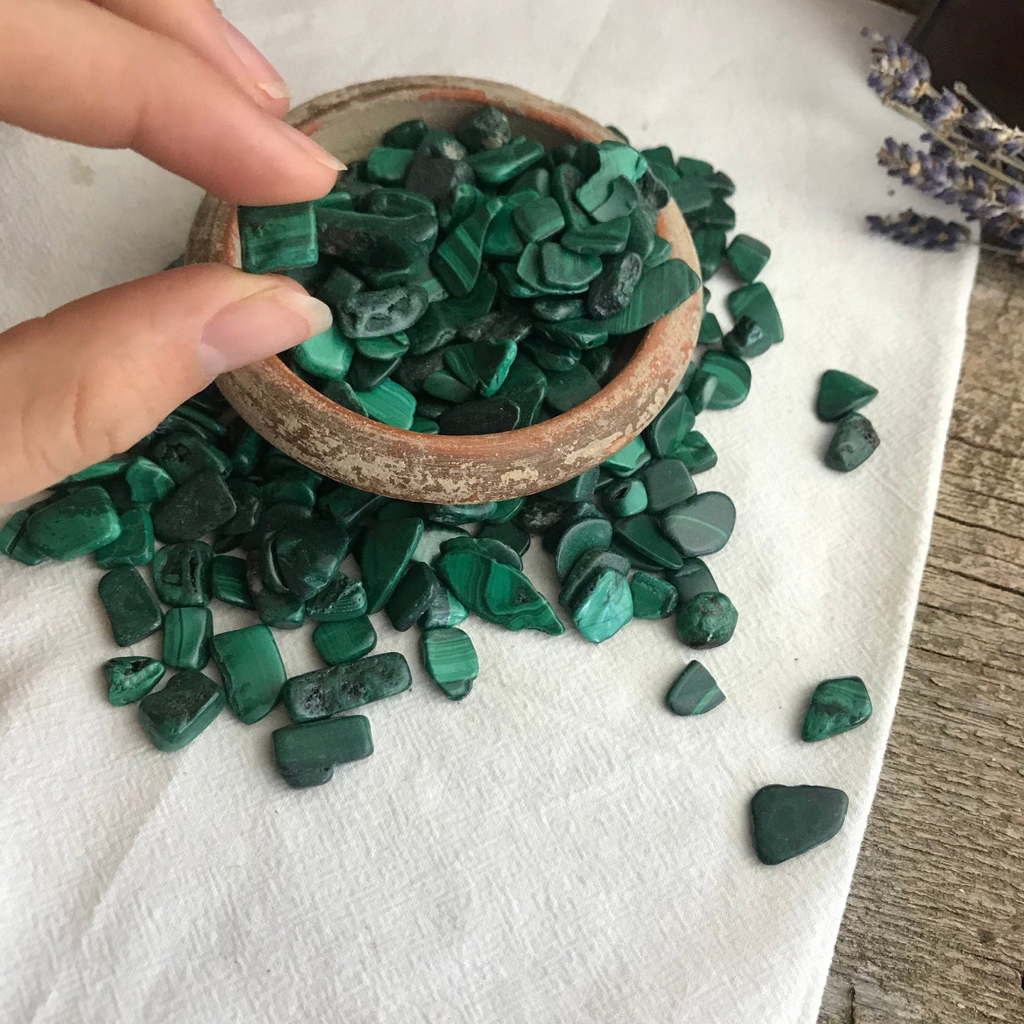 Green Malachite, Polished Tumbled Stone, Natural, Very Small (Approx 1/2" long) BIN-0262