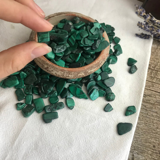 Green Malachite, Polished Tumbled Stone, Natural, Very Small (Approx 1/2" long) BIN-0262