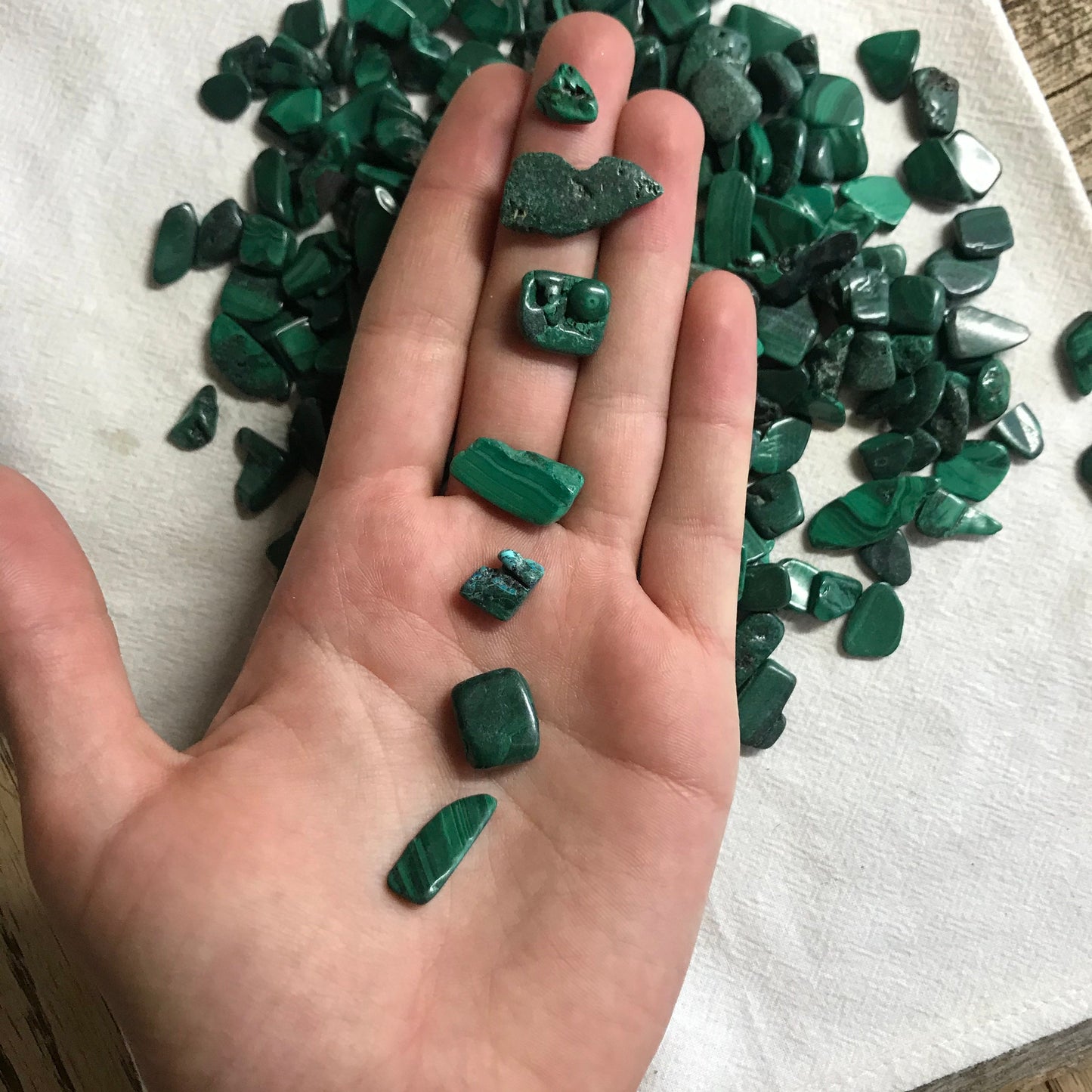 Green Malachite, Polished Tumbled Stone, Natural, Very Small (Approx 1/2" long) BIN-0262