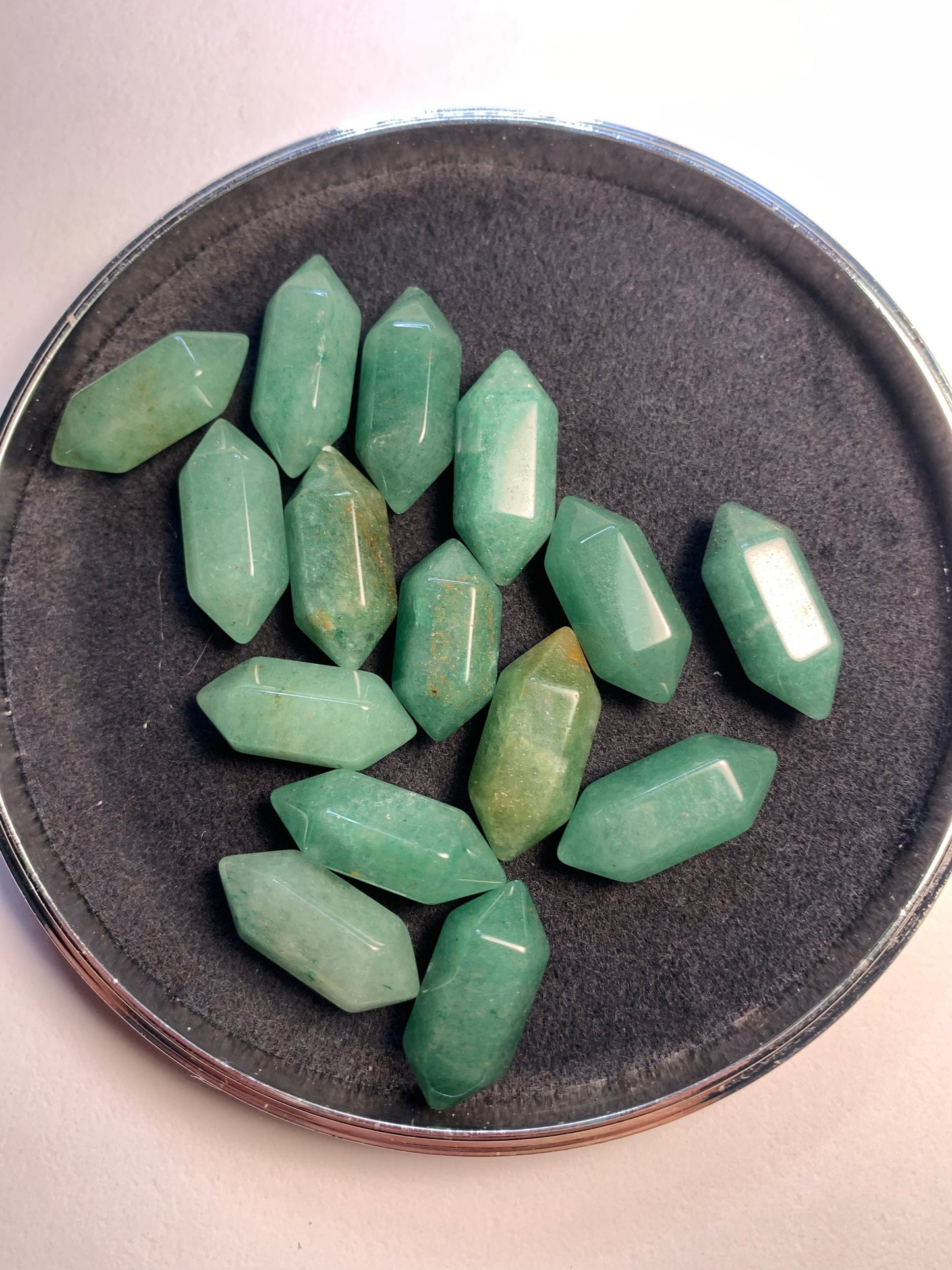 Green Aventurine.   Small double terminated Crystal point T-0070