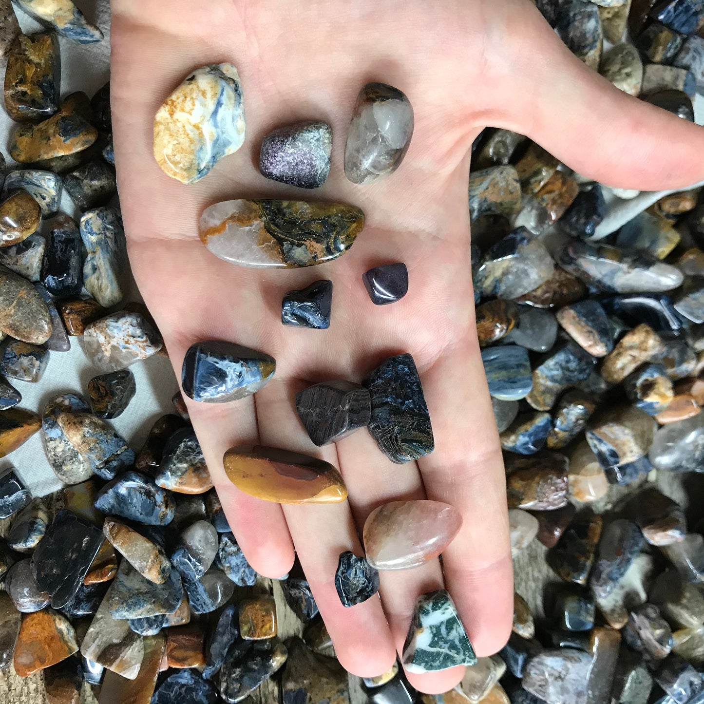 Tumbled Pietersite (Approx 3/4") Polished Stone for Crystal Grid, Wire Wrapping or Craft Supply 0600