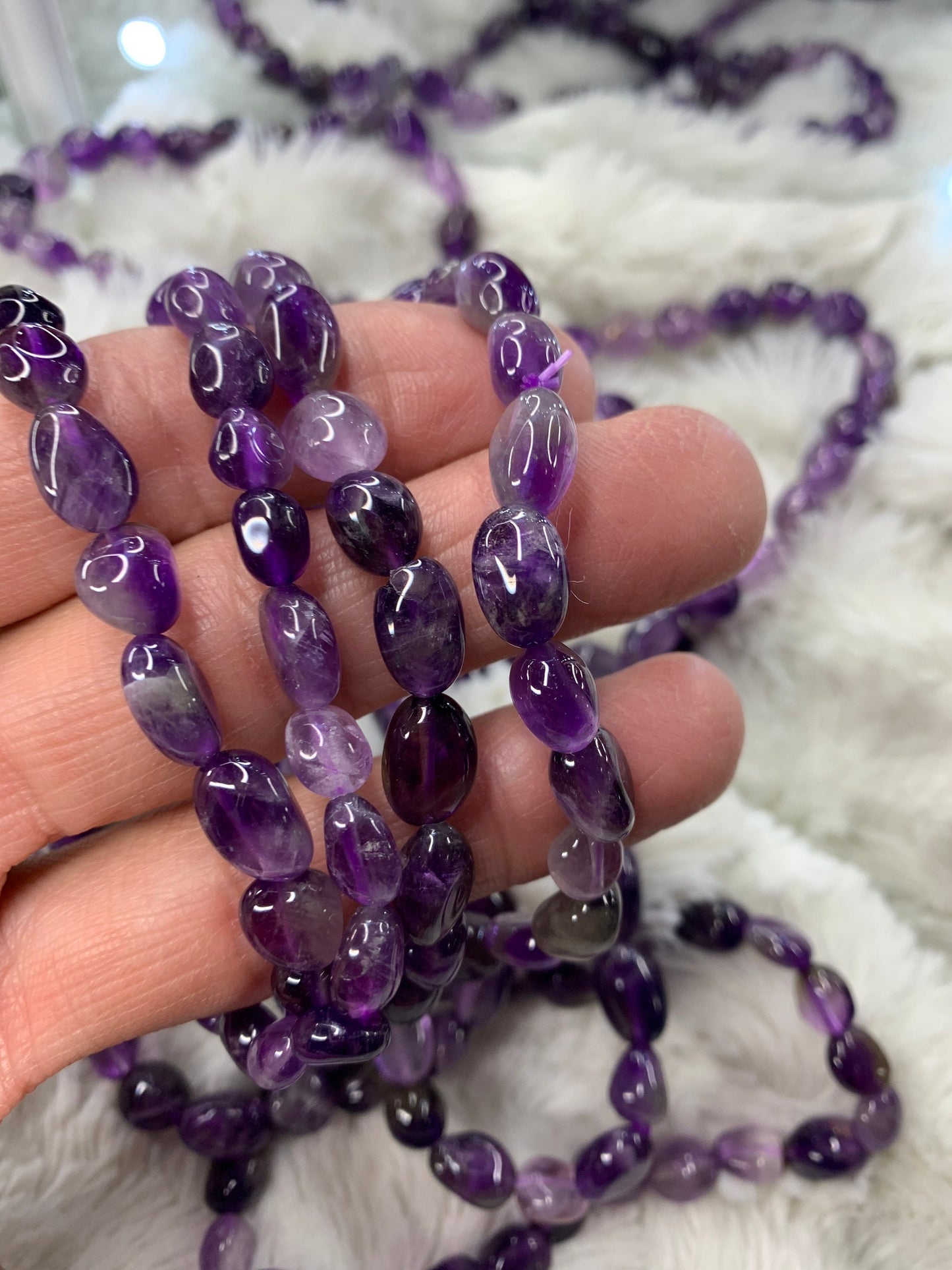 Amethyst Pebble Bracelet BRC-0021