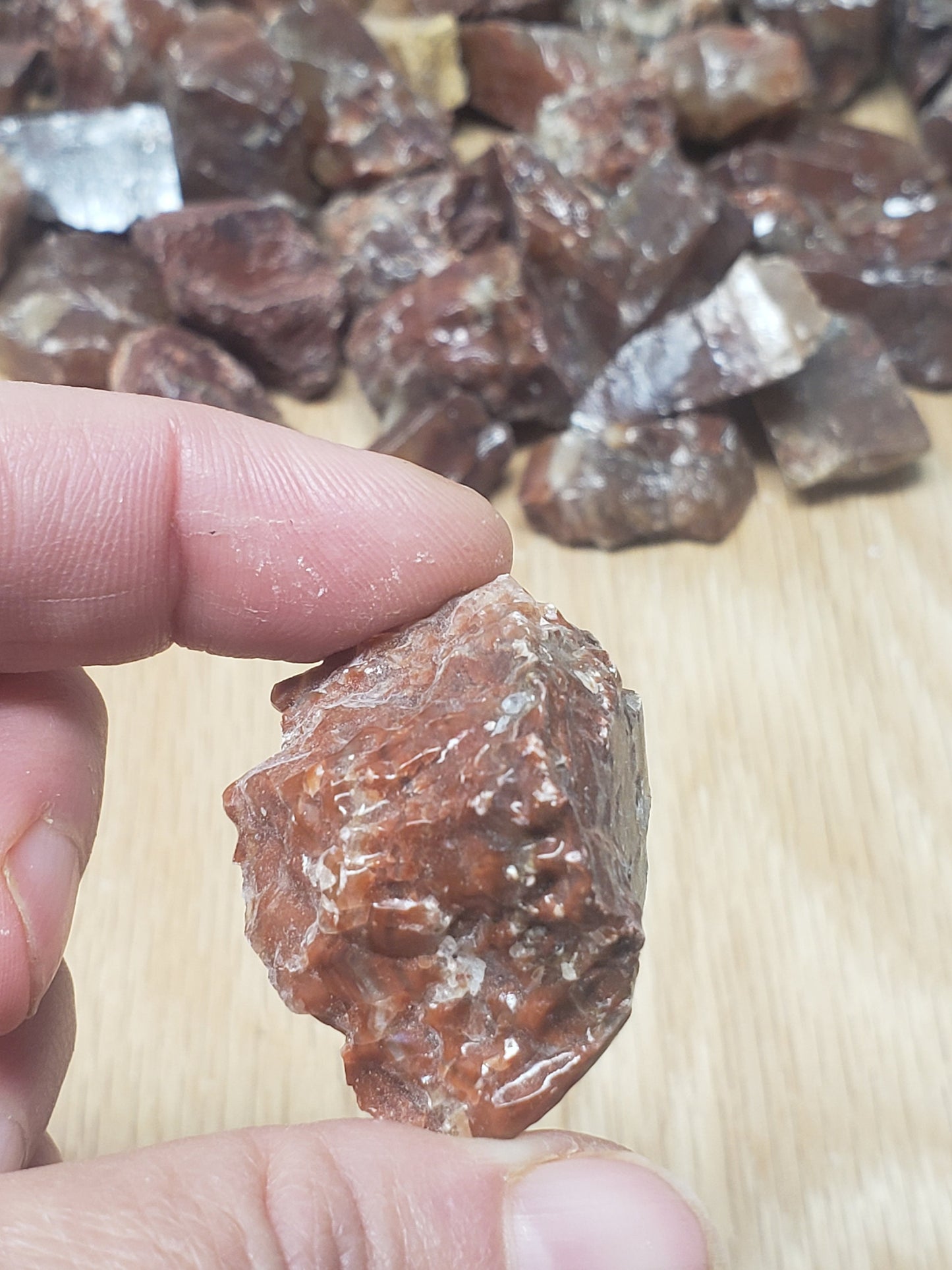 Red Calcite, One stone (Approx 1 "x 1 1/4" ), Rough  Healing Crystal, Energy Cleanser, Root Chakra BIN-0389