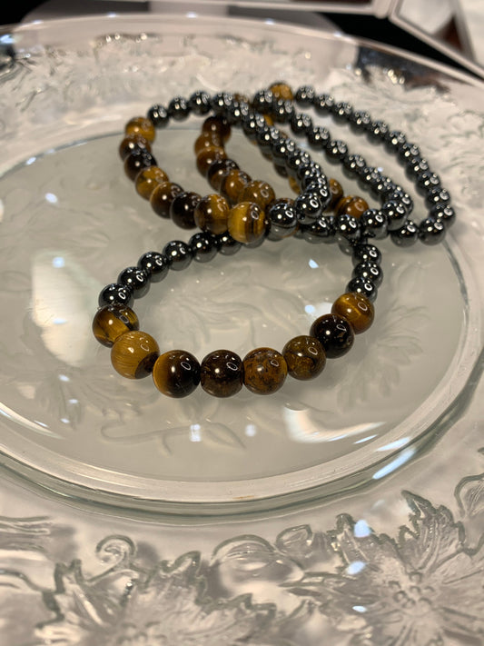 Tigers Eye Hematite Bracelet 1128