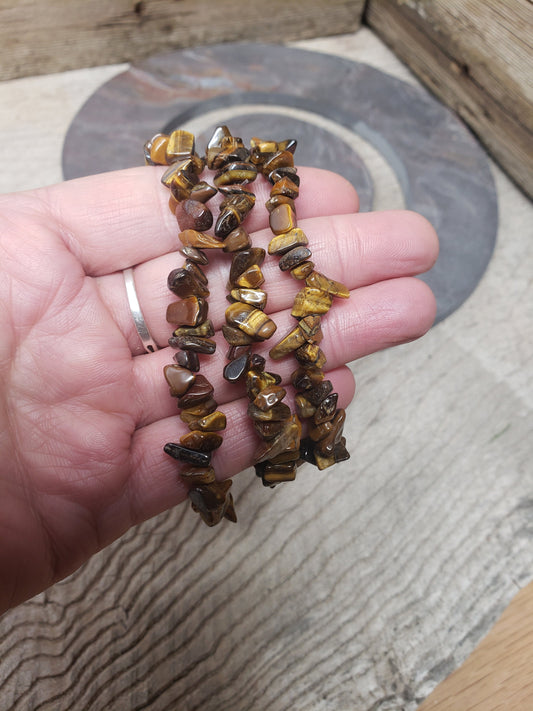 Tigers Eye Chip Bracelet BRC-0162