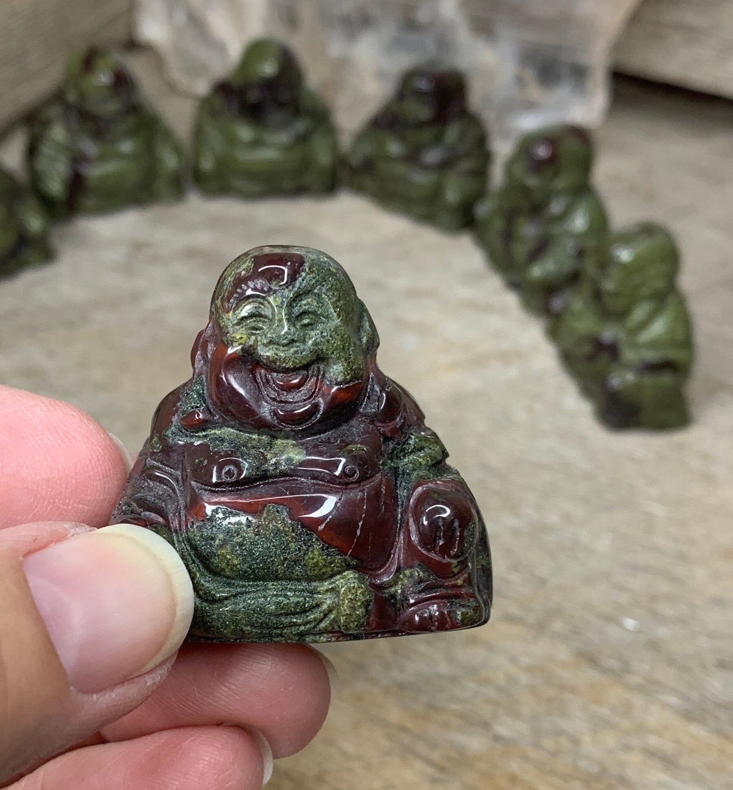 Dragon's Blood Jasper Happy Buddha 0182