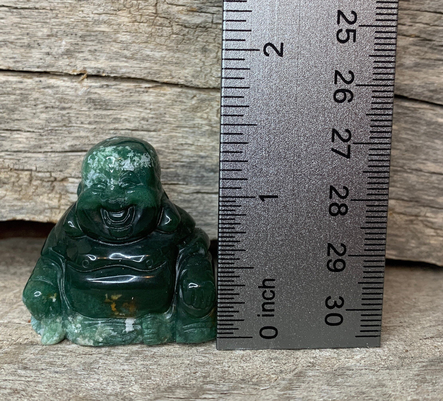 Moss Agate Happy Buddha 0115