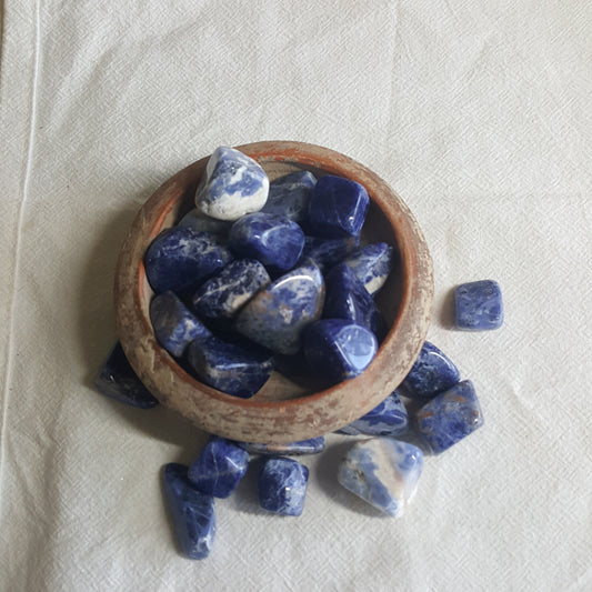 Sodalite Polished Tumbled Stone (Approx 5/8" - 3/4") for Wire Wrapping or Crystal Grid Supply BIN-1313