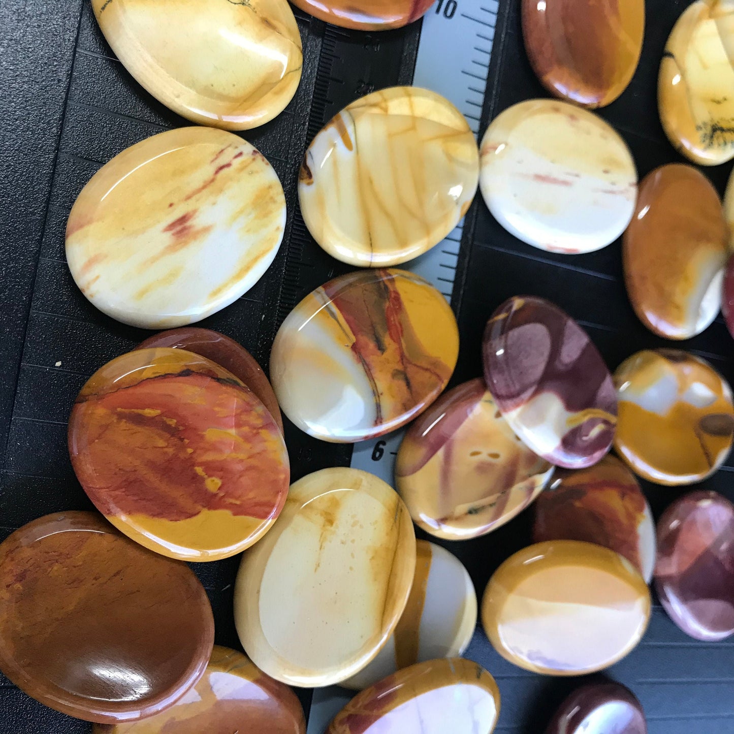 Mookaite Jasper Worry Stone (Approx 1 3/4" x 1 3/8")  Polished Stone Stabilizing and Healing, Wire Wrapping or Crystal Grid Supply BIN-0332