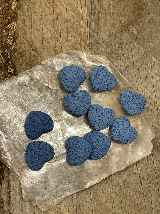 Lava Heart Blue  (Approx. 1") BIN-0505