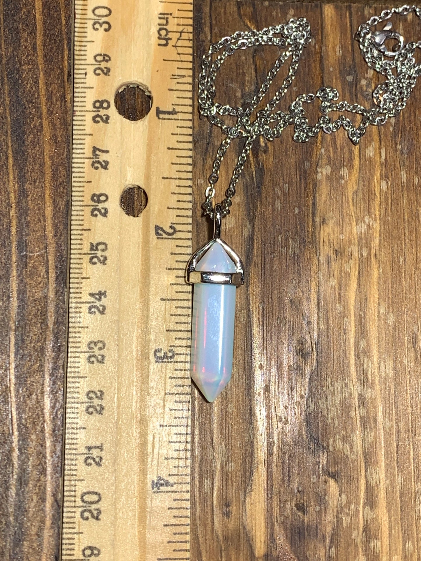 Opalite Crystal Point Necklace      NCK-0282