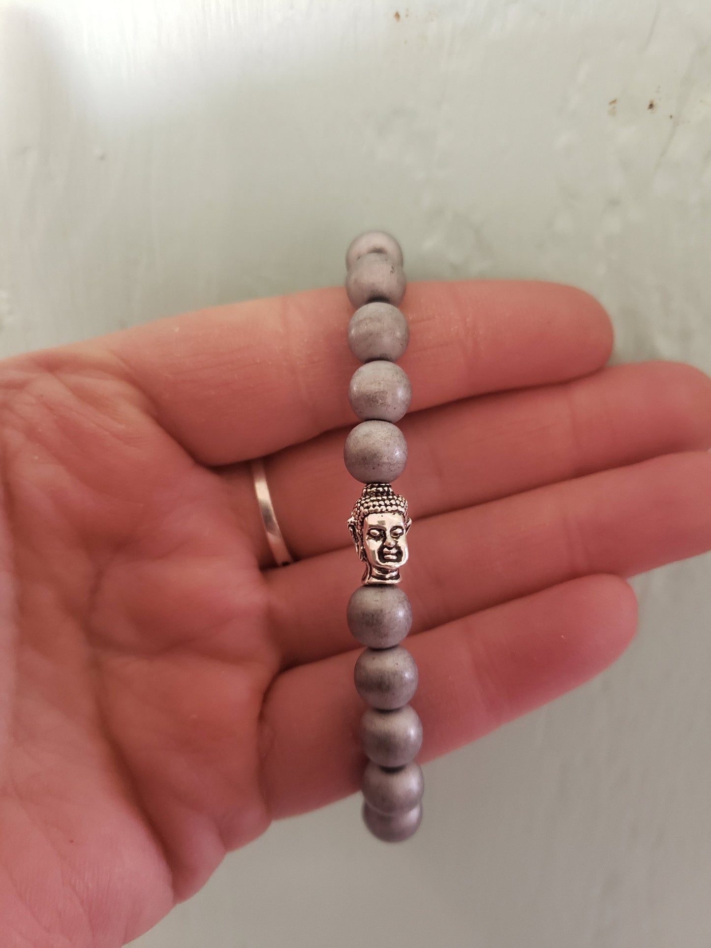 Hematite Buddha Bracelet BRC-0013