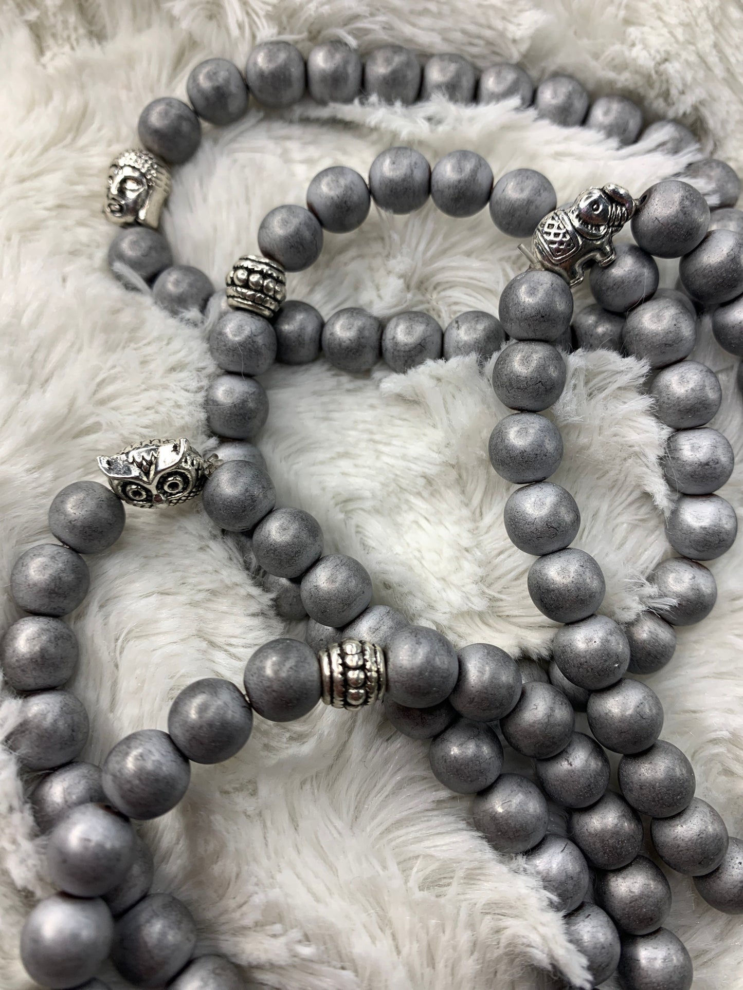 Hematite Buddha Bracelet BRC-0013