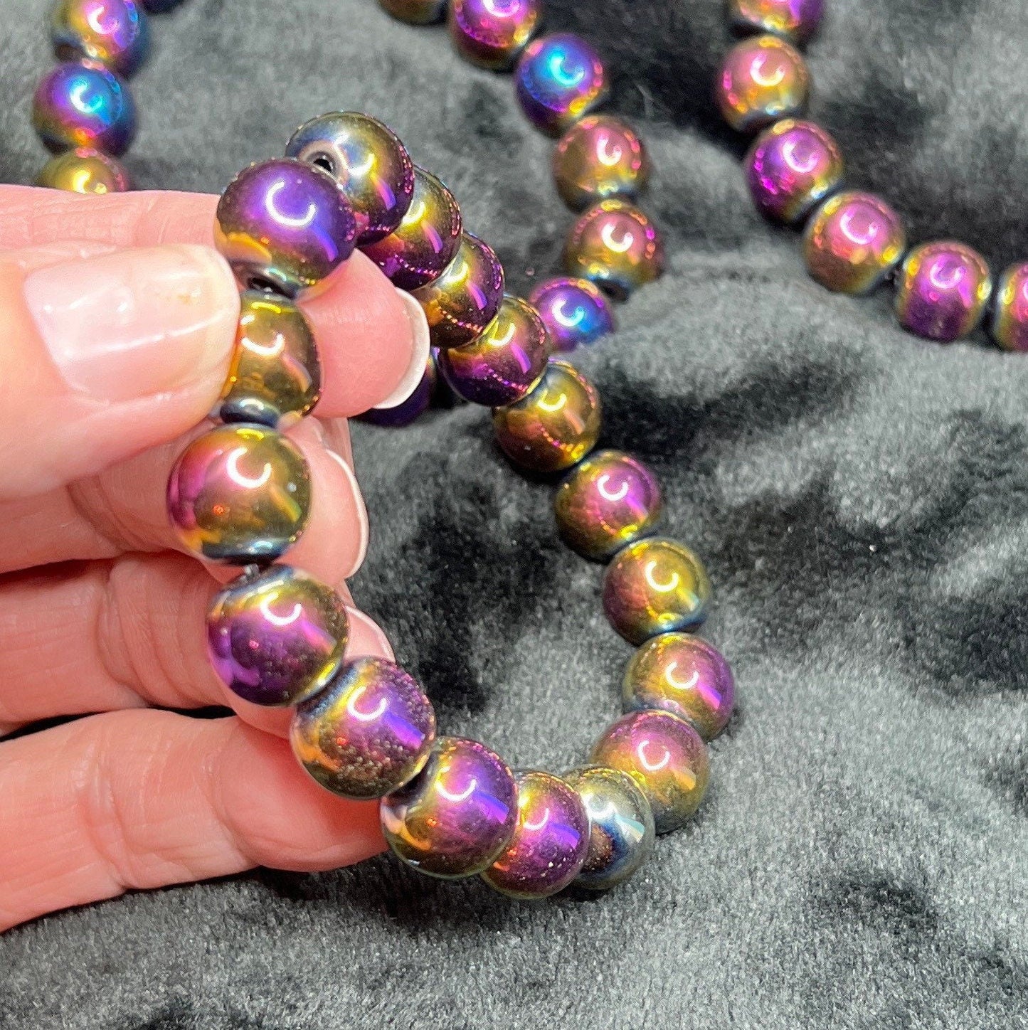 Rainbow Hematite Bracelet 12 mm BRC-0050