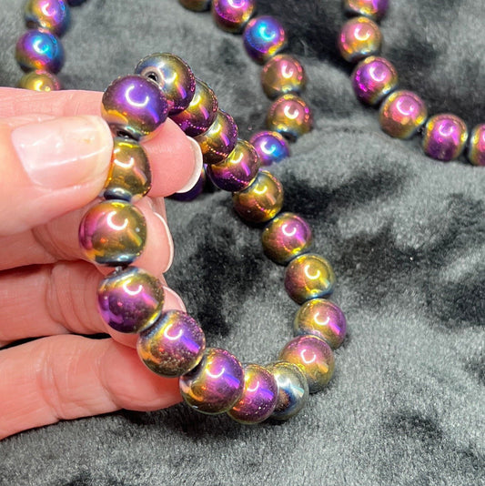 Rainbow Hematite Bracelet 12 mm BRC-0050