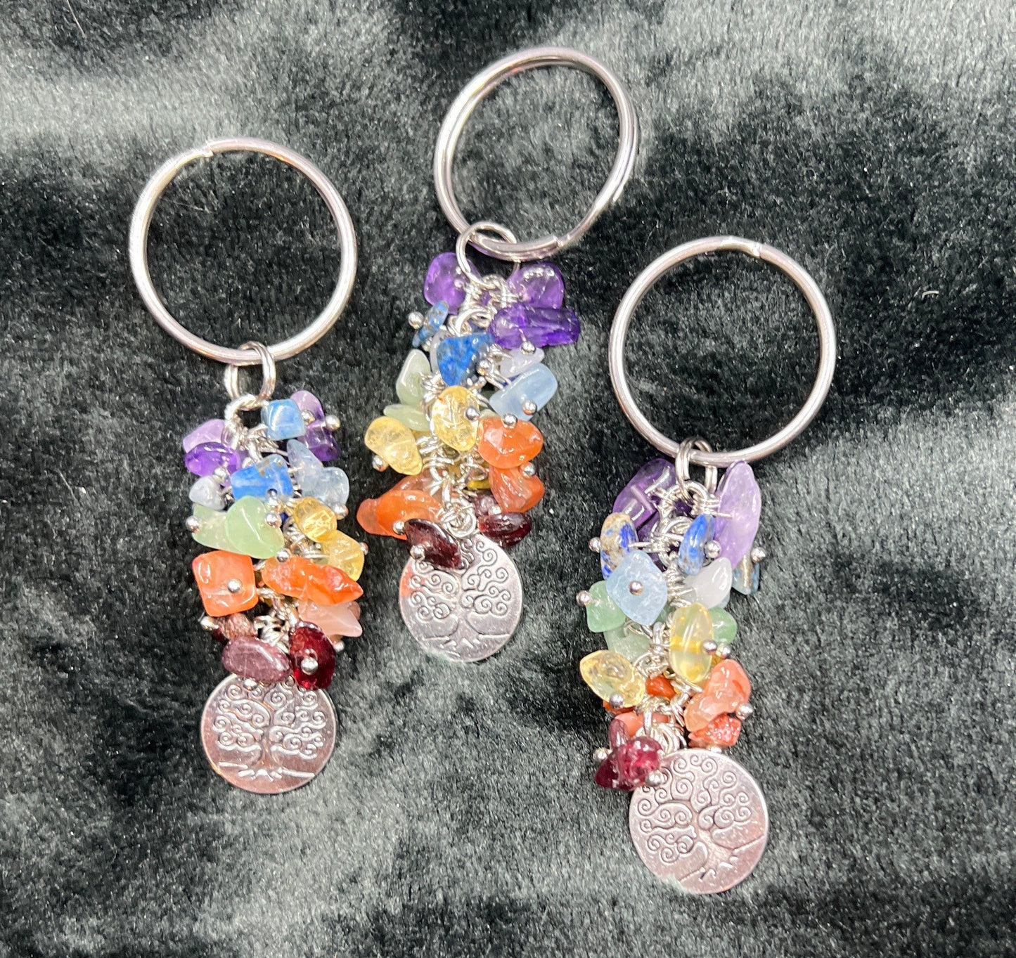 Tree Of Life Chakra Crystal Keychain 1166