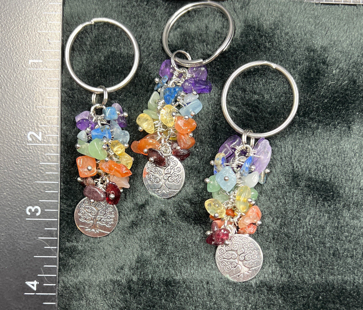 Tree Of Life Chakra Crystal Keychain 1166