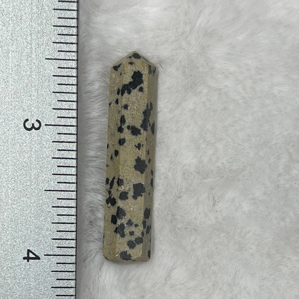 Dalmatian Jasper Obelisk 0916 (Approx. 1 5/8”)