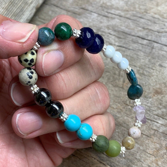 Gemini Zodiac Gemstone Bracelet, Handmade BRC-0164