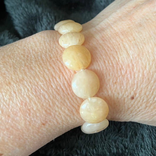 Peach Quartz Bracelet (10mm beads)   BRC-0184