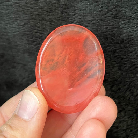 Cherry Quartz Worry Stone (Approx 1/3/8" x 1 3/4") 1397