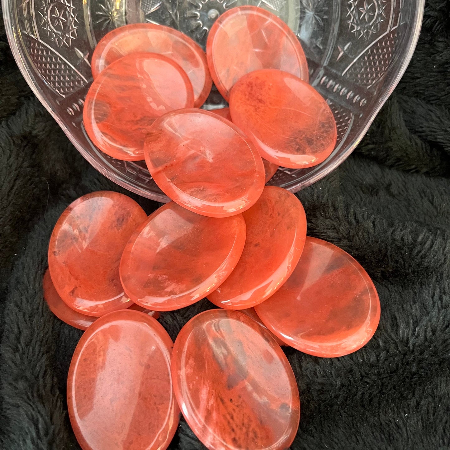 Cherry Quartz Worry Stone (Approx 1/3/8" x 1 3/4") 1397