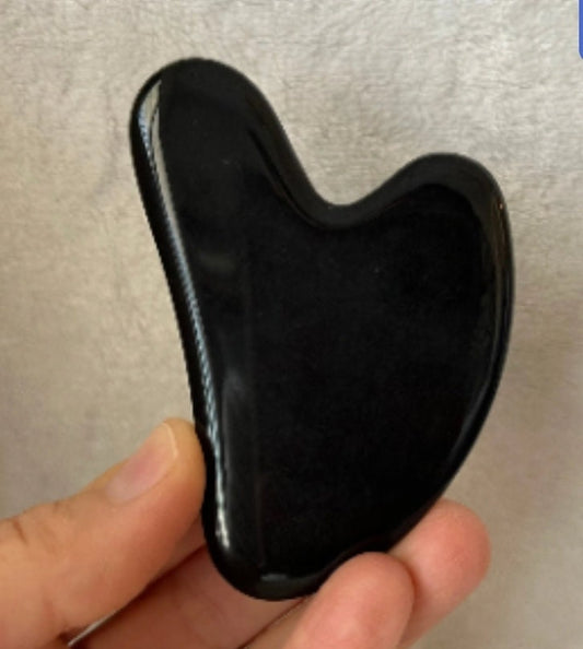 Black Obsidian Gua Sha Stone, Madsage Stone 1020
