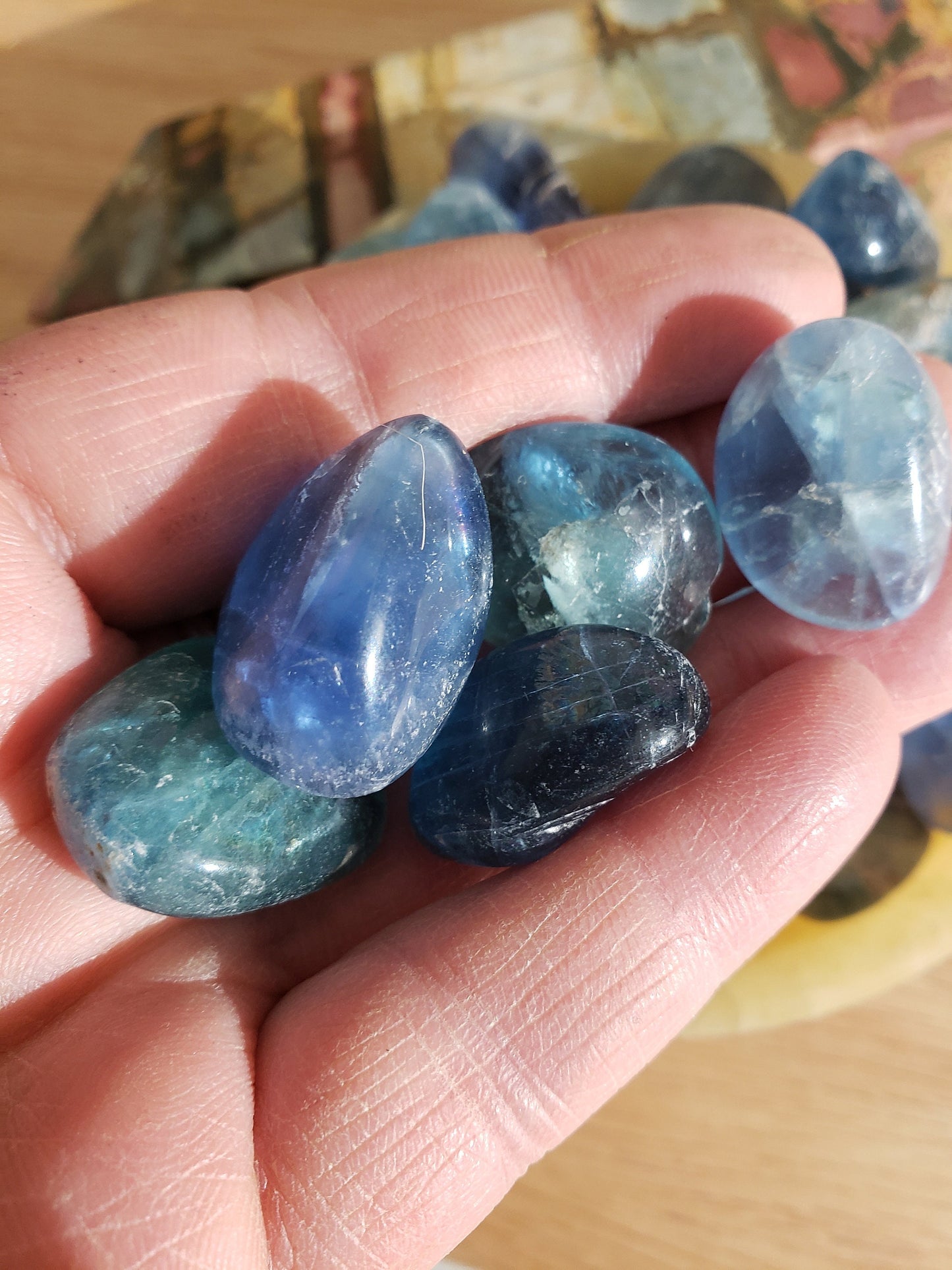 Natural Blue Fluorite Polished Crystal (Approx. 1/2" - 3/4") BIN-0589