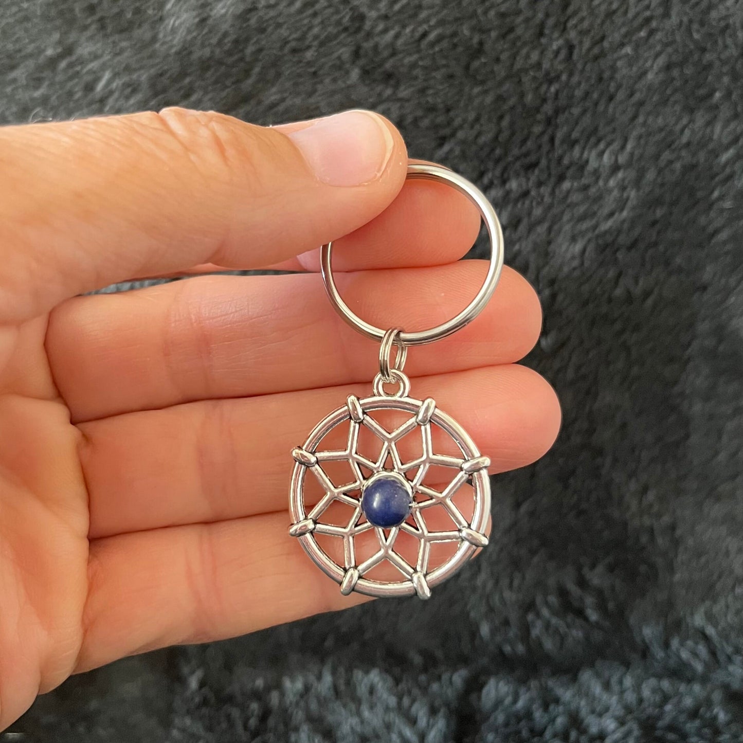 Lapis Lazuli Dream Catcher Keychain 0308