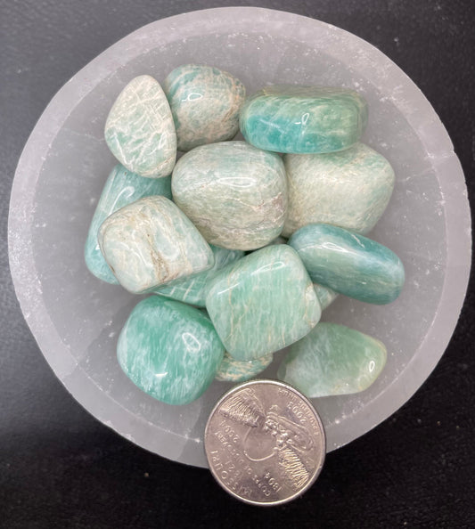 Amazonite #2 Tumbled Stone, 1 Pound Bag (Approx. 20-30 mm) WT-0002