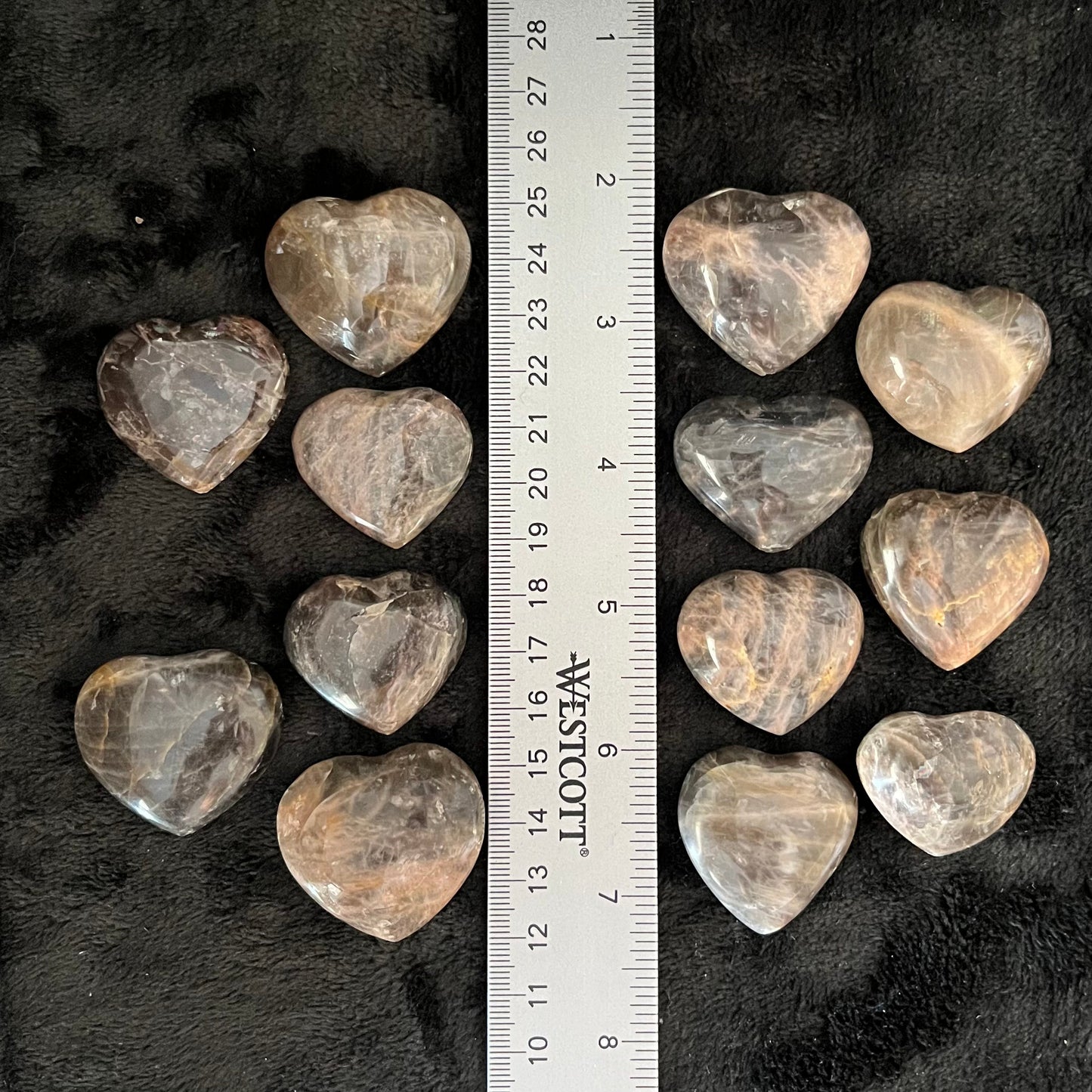 Black Moonstone  Heart, 1 Pound, WH-0013