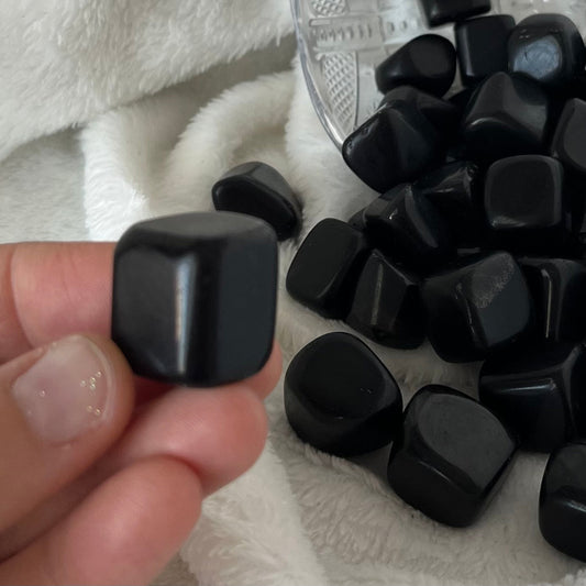 Black Obsidian Tumbled Stone, 1 Pound Bag WT-0098