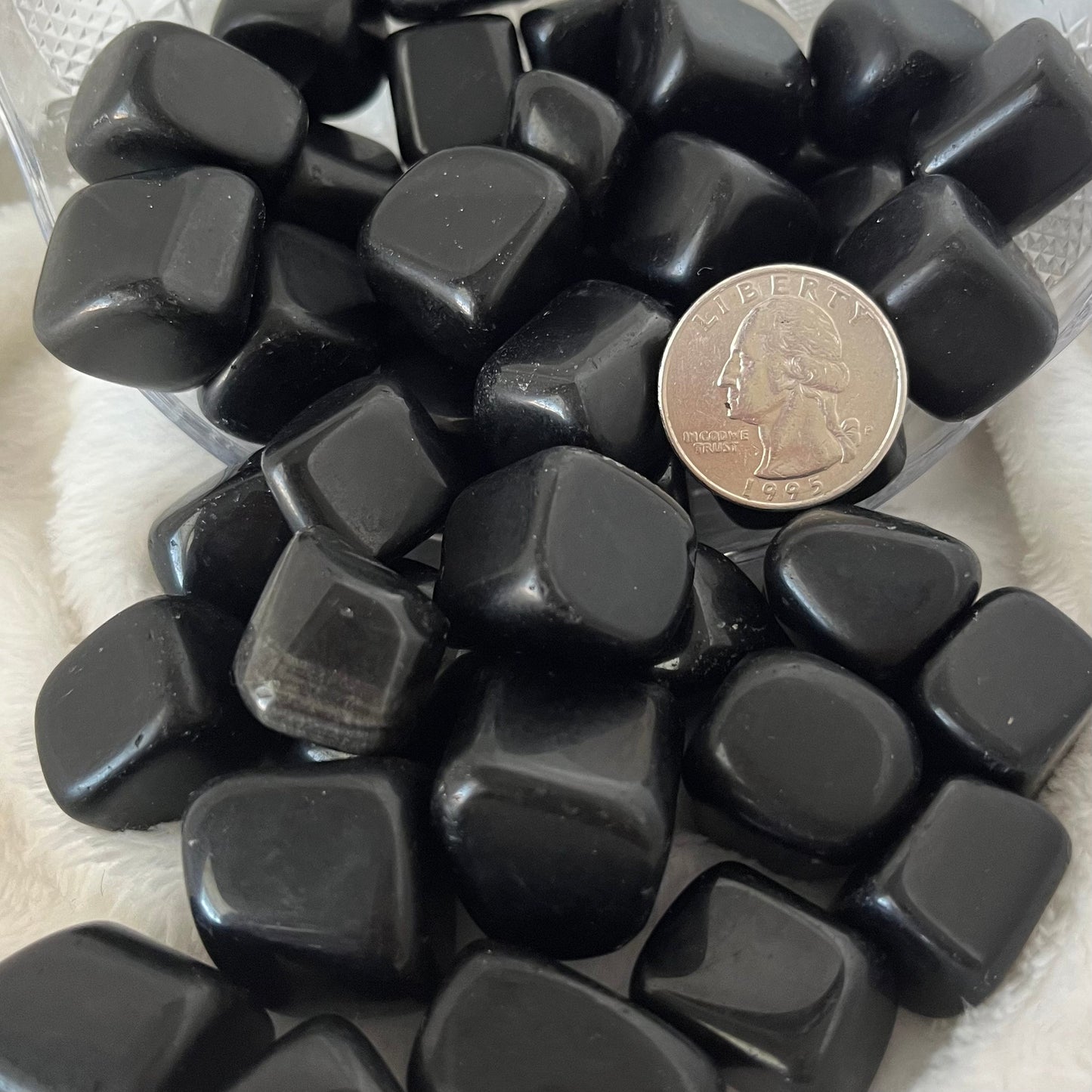 Black Obsidian Tumbled Stone, 1 Pound Bag WT-0098