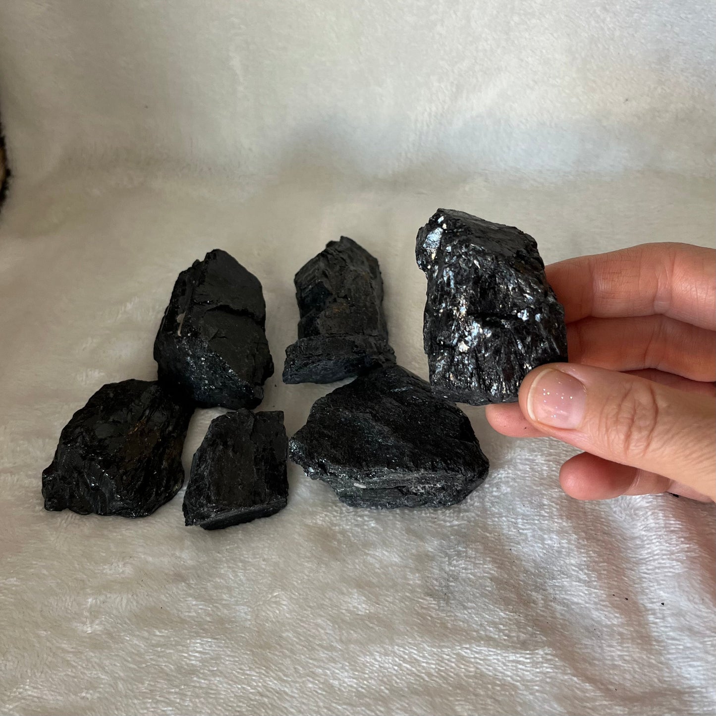 Black Tourmaline Chunks, Large, 1 Pound Lot  WC-0026