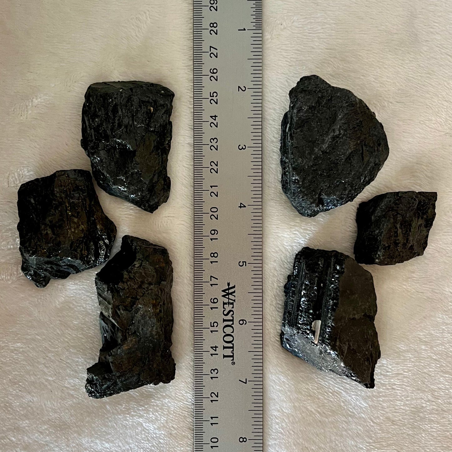 Black Tourmaline Chunks, Large, 1 Pound Lot  WC-0026