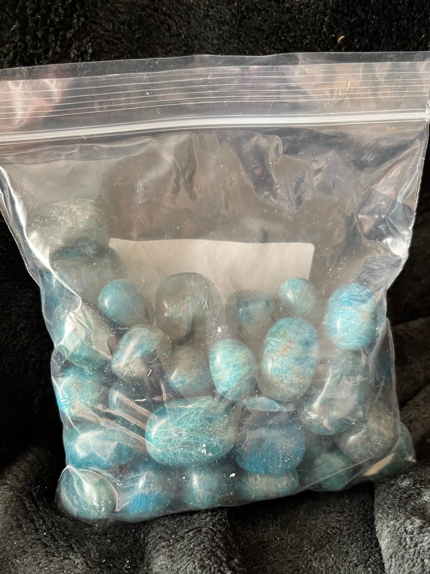 Blue Apatite Tumbled Stones, 1 Pound Bag. WT-0009