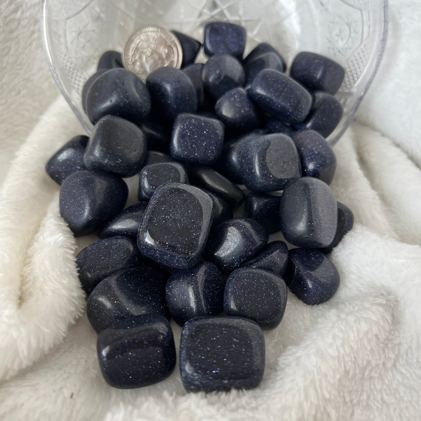 Blue Goldstone Tumbled Stone, 1 Pound Bag WT-0023
