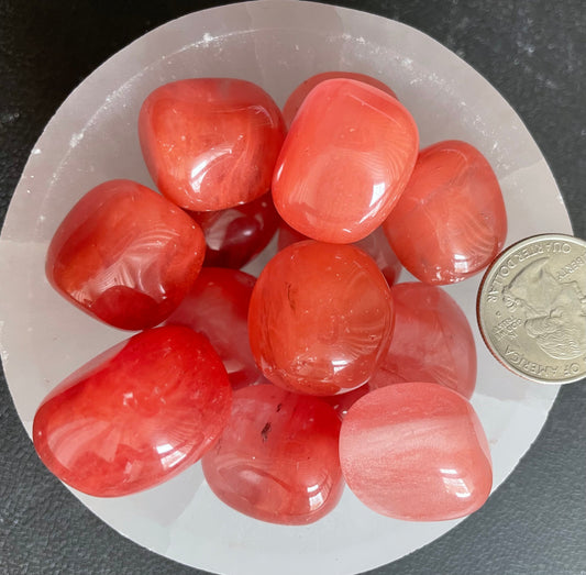 Cherry Quartz Tumbled Stone, 1 Pound Bag (Approx. 20-30 mm) WT-0033