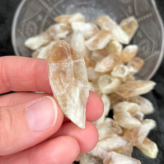 Citrine Crystal Points, Raw, 1 Pound Bag  WT-0043