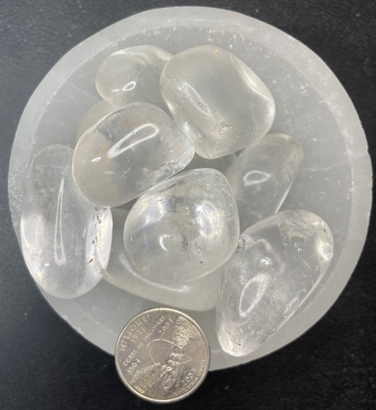 Clear Quartz Tumbled Stone, 1 Pound Bag (Approx. 15-25 mm) WT-0036