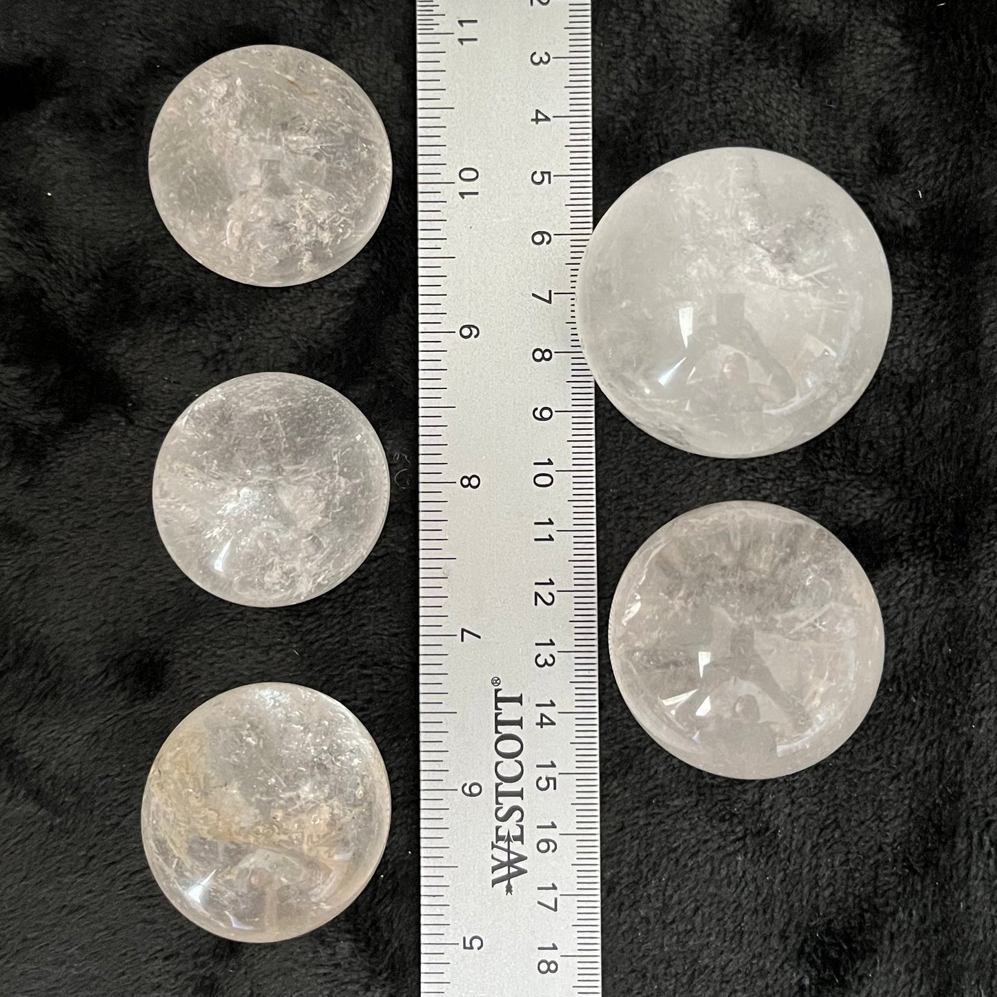 Clear Quartz Spheres, 1 Pound Lot (Approx. 35-50mm) WB-0026